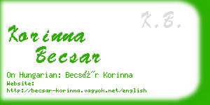 korinna becsar business card